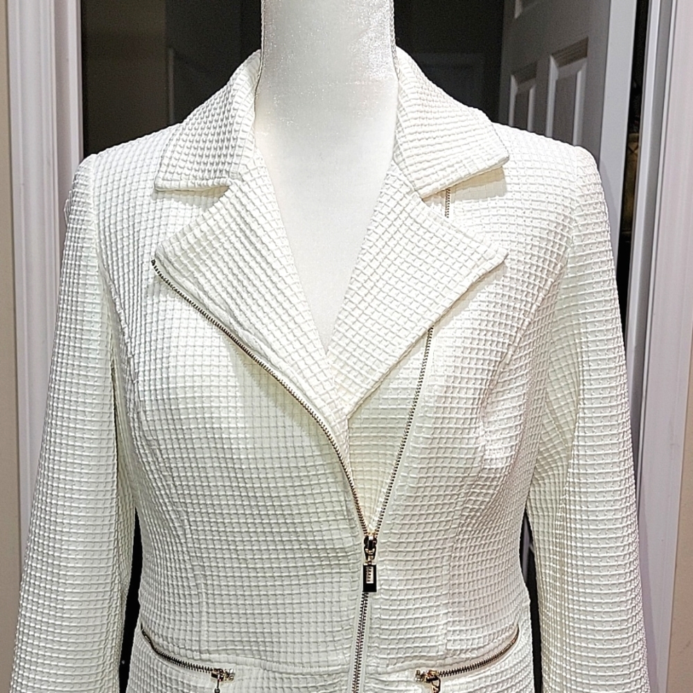 Chico's Textured Moto Style Jacket Women's Size 4 - Picture 2 of 15
